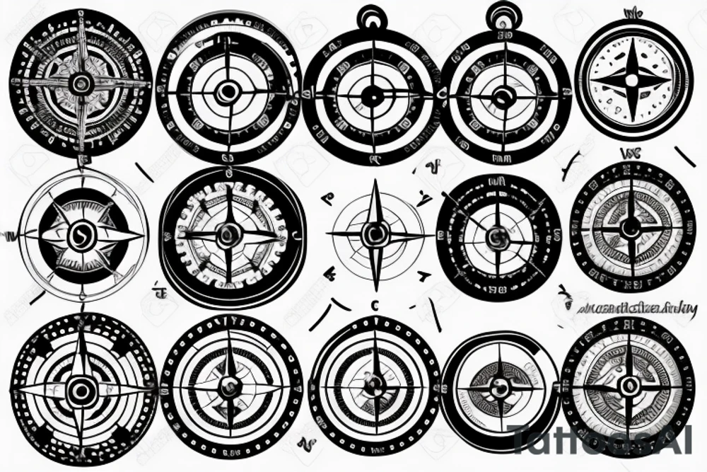 complex compass tattoo idea