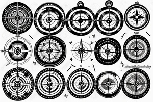 complex compass tattoo idea