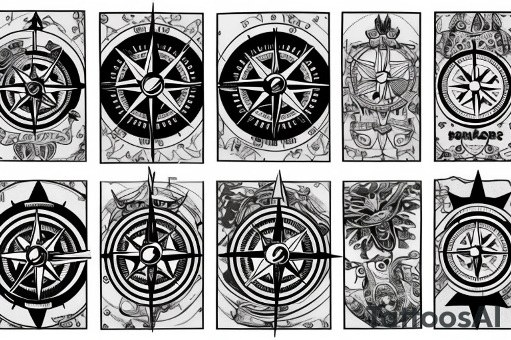 complex compass tattoo idea