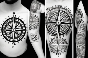 complex compass clean exact tattoo idea