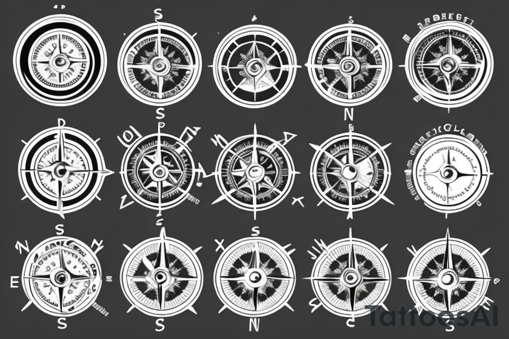 complex compass clean exact tattoo idea