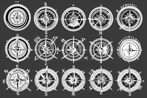complex compass clean exact tattoo idea