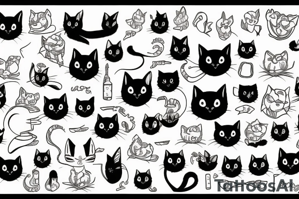 black cat tattoo idea