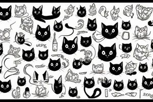 black cat tattoo idea