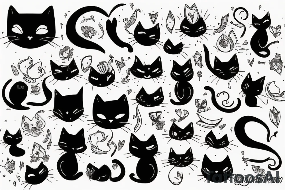 black cat tattoo idea