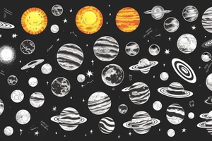 solar system spine tattoo idea