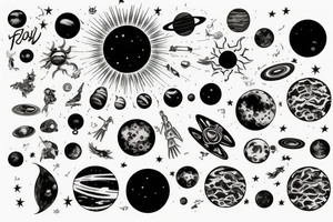 solar system spine tattoo idea