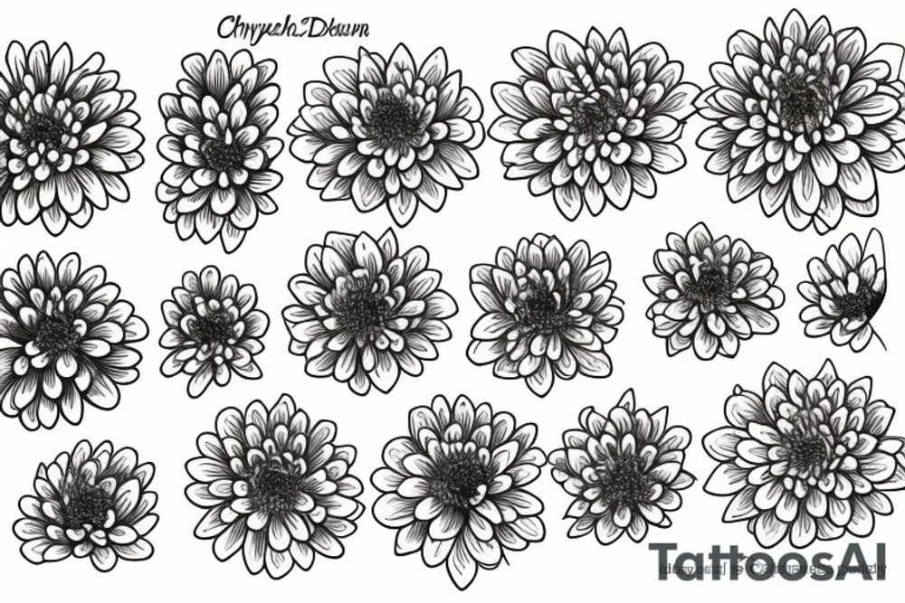 Chrysanthemum flower tattoo idea