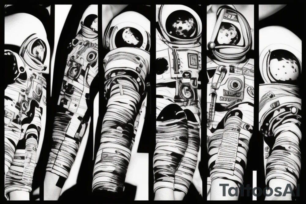 An astronaut seeing the moon tattoo idea