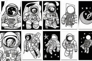A single astronaut  and the moon tattoo idea