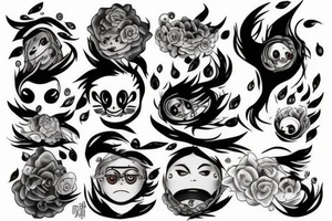 Flames no eyes tattoo idea