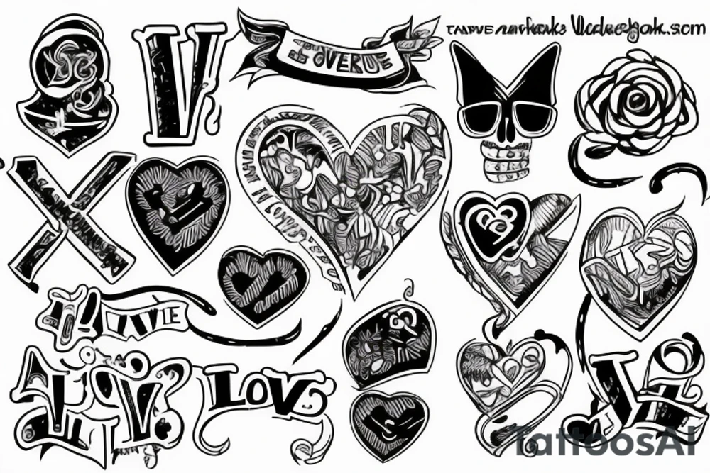 Love, hard work tattoo idea
