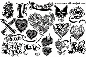 Love, hard work tattoo idea