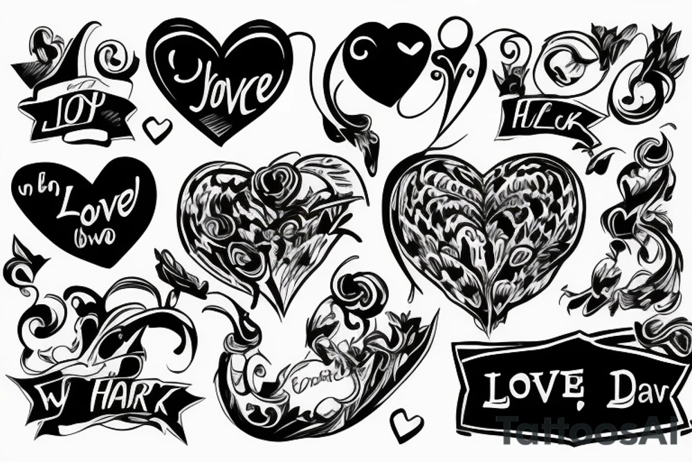 Love, hard work tattoo idea