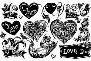 Love, hard work tattoo idea