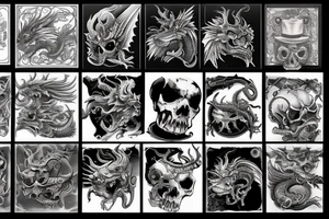 steampunk dragon skull tattoo idea