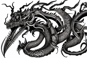 steampunk dragon skull tattoo idea