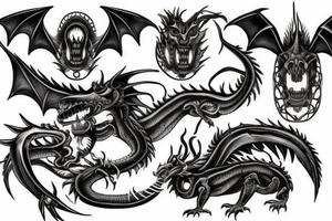 steampunk dragon skull tattoo idea