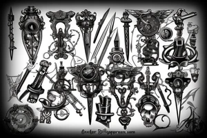 steampunk dagger tattoo idea