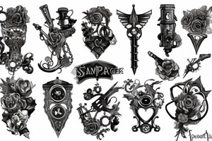 steampunk dagger tattoo idea