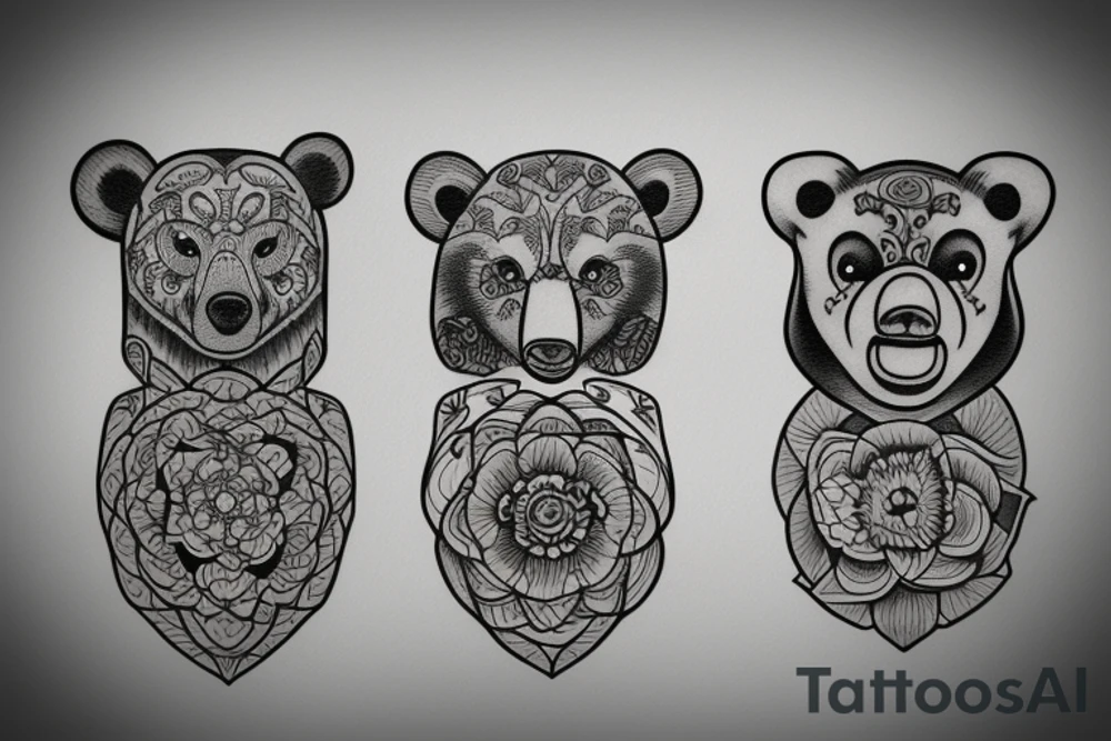 matching bears tattoo idea