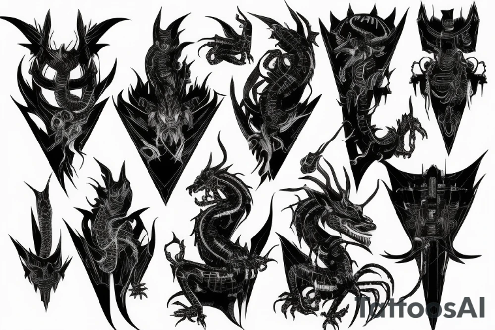 cyberpunk dragon tattoo idea