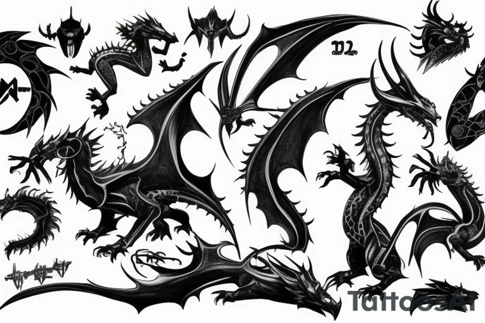 cyberpunk dragon tattoo idea