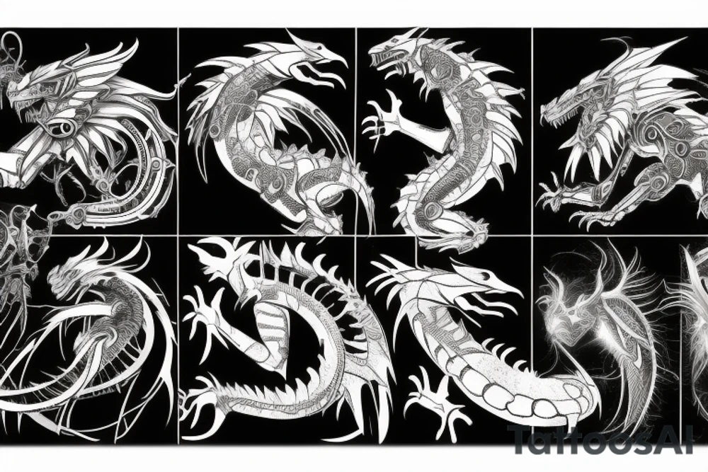 cyberpunk dragon tattoo idea