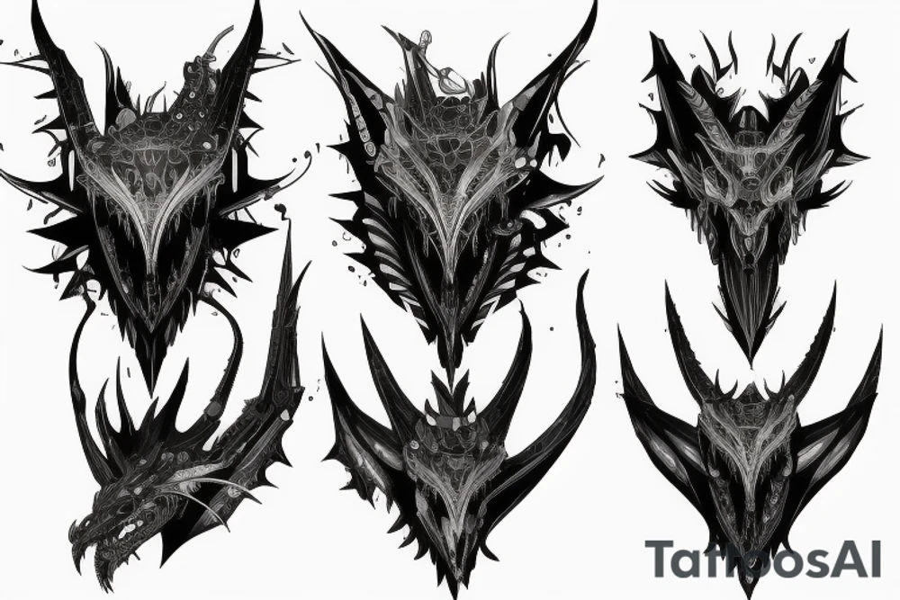 cyberpunk dragon head tattoo idea