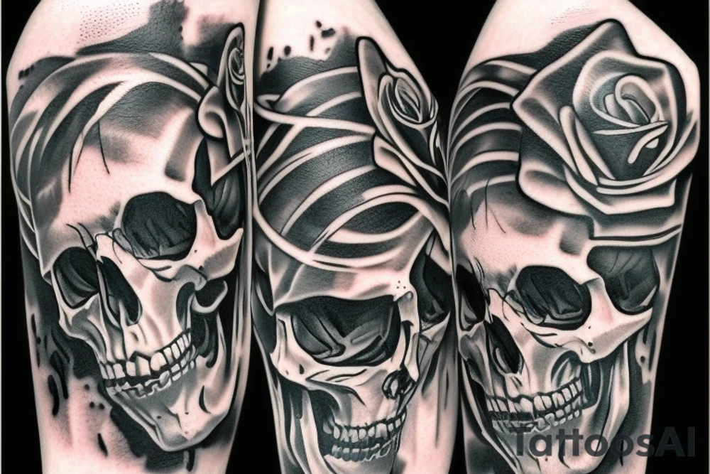 skull with guns and roses tattoo idea
