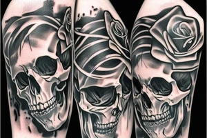 skull with guns and roses tattoo idea