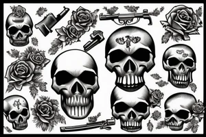 skull with guns and roses tattoo idea