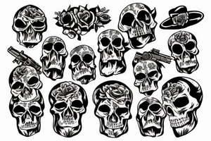 skull with guns and roses tattoo idea