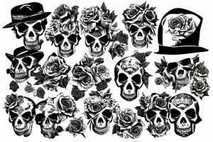 skull with guns and roses tattoo idea