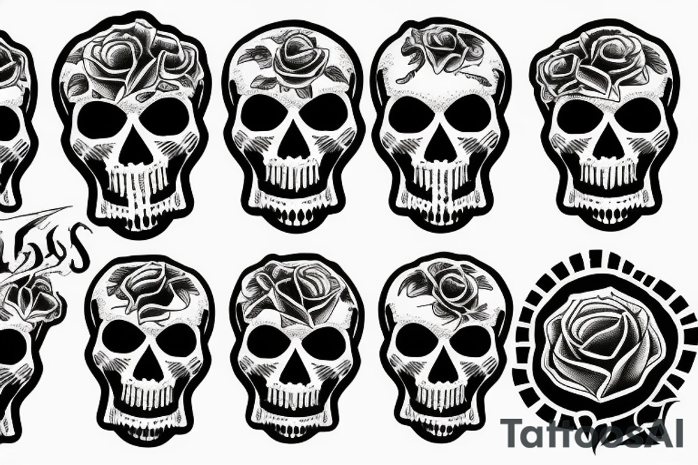 skull with guns and roses tattoo idea