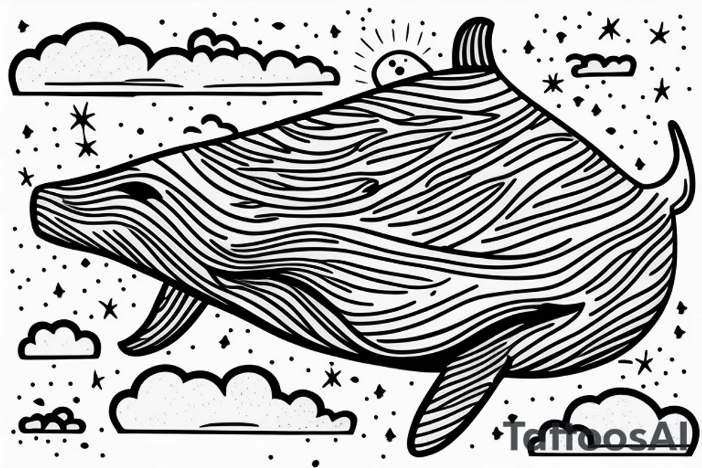 floating whale in the sky with a house on its back tattoo idea floating whale in the sky with a house on its back tattoo idea