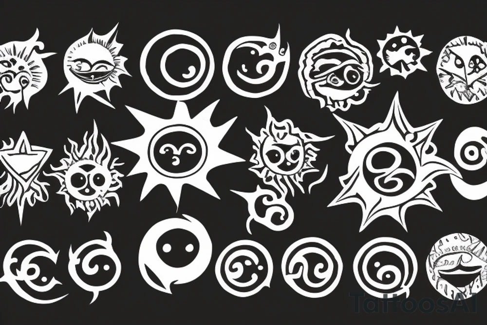 Dopamine symbol with the sun tattoo idea