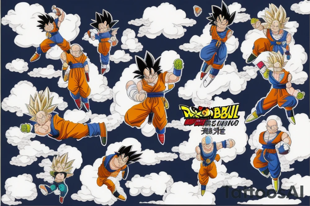 Dragon Ball flying nimbus cloud tattoo idea