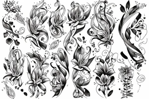 fine line tattoo of lily tattoo idea