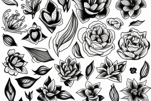 fine line tattoo of lily tattoo idea