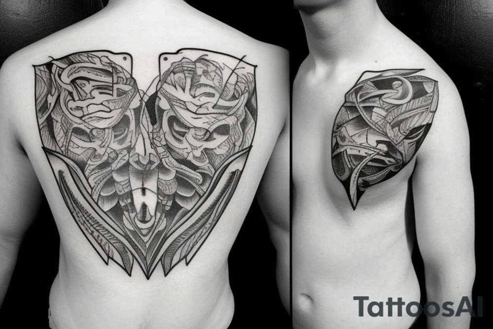 Man beating other man tattoo idea