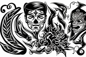Two men fighting tattoo idea