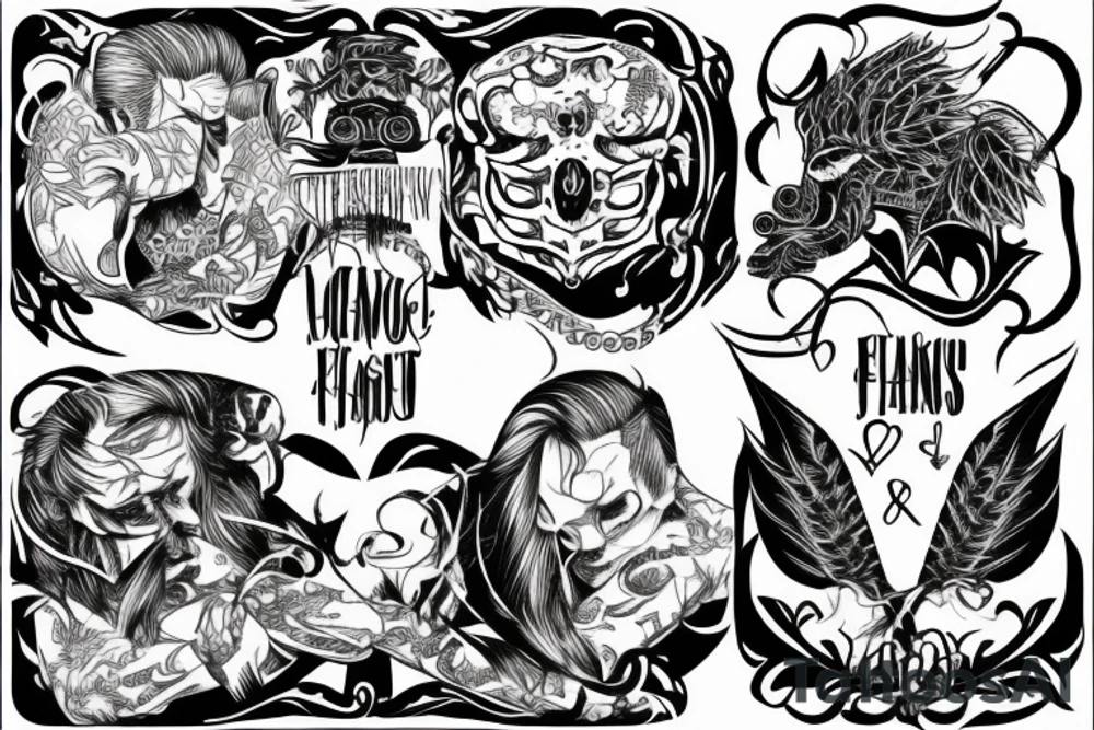 Two men fighting tattoo idea