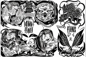Two men fighting tattoo idea