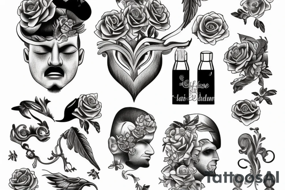 Two men, classical style tattoo idea