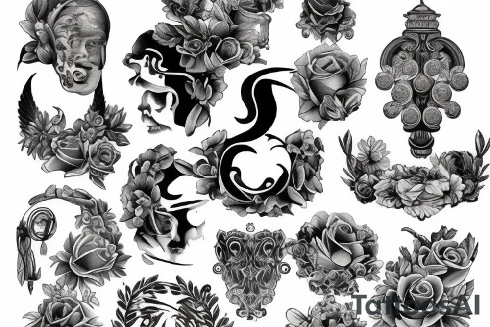 Two men, classical style tattoo idea