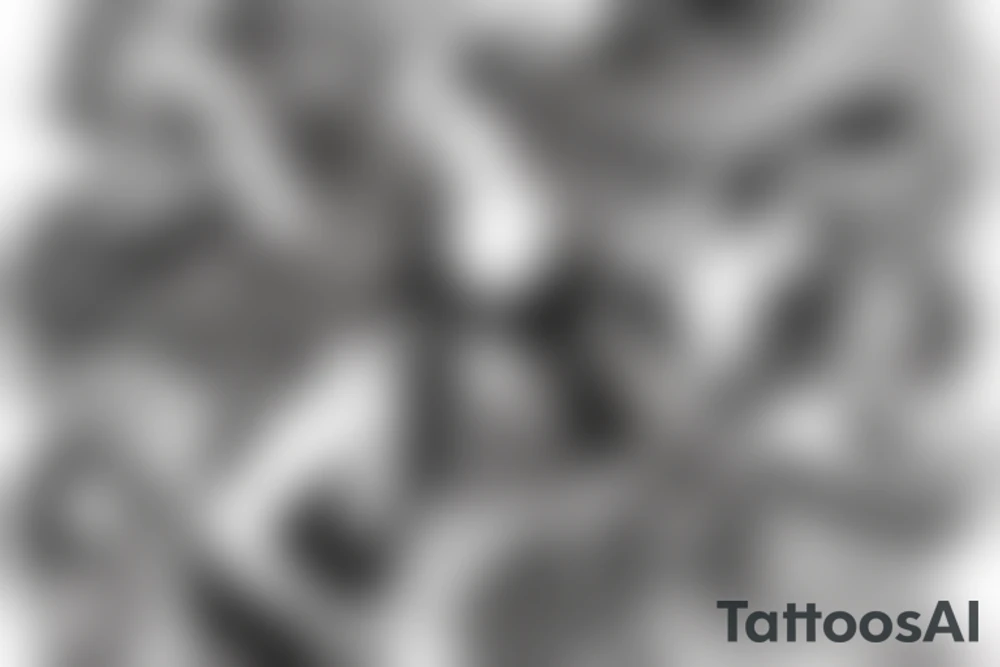 Demon Succubus getting head opened by hands tattoo idea