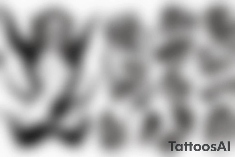 Demon Succubus getting head opened by hands tattoo idea