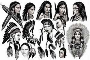 native american woman tattoo idea