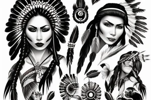 native american woman tattoo idea